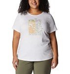 Columbia Womens Daisy Days Short Sleeve Graphic Tee T Shirt, White/Find Your Wild Graphic, X-Small US