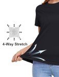 MAGCOMSEN Womens Short Sleeve T Shirts Dry Fit Summer Shirts Ultra Lightweight UV Protection Hiking Shirts Athletic Active T-Shirt Black