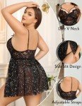 Plus Size Lace Babydoll Chemise Sleepwear Nightgown