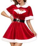 RSLOVE Women's Christmas Santa Babydoll Dress