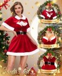 RSLOVE Women's Christmas Santa Babydoll Dress