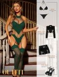 Sexy Dark Green Fishnet Bodystocking for Women