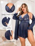 Avidlove Plus Size Lace Babydoll Lingerie Set