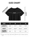 Cosy Pyro 4-Pack Women's Cotton Crop T-Shirts Short Sleeve Solid Cropped Athletic Top Round Neck Casual Workout Yoga Tees Black/Gray/White/Army L