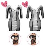 Sexy Fishnet Lace Bodysuit and Babydoll Set