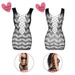 Sexy Fishnet Lace Bodysuit and Babydoll Set