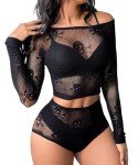 Sexy Skull Fishnet Babydoll Lingerie Set for Women