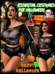 Sexy Skull Fishnet Babydoll Lingerie Set for Women