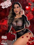 Sexy Skull Fishnet Babydoll Lingerie Set for Women