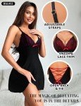 RSLOVE Women's Lace Babydoll Nightgown - Black