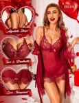Wine Red 3-Piece Lace Lingerie Set for Women