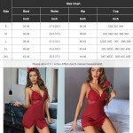 Avidlove Lace Nightgown Chemise in Wine Red