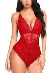 Avidlove Women's Lace Snap Crotch Bodysuit