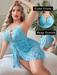 Avidlove Plus Size Lace Mesh Babydoll Lingerie
