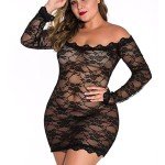 Curvy Women’s Lace Teddy Lingerie Romper - Black
