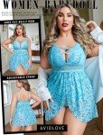 Avidlove Plus Size Lace Mesh Babydoll Lingerie