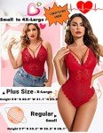 Avidlove Sexy Strappy Lace Bodysuit in Wine Red