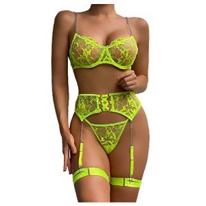 Lace Lingerie Set with Garter Belt and G-String