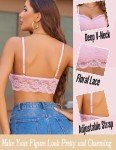 Avidlove Adjustable Lace Bralette Crop Top - Pink