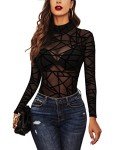 Avidlove Women's Geo Print Turtleneck Bodysuit