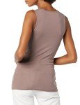 Amazon Essentials Women's 2-Pack Slim Fit Square Neck Tank, Light Beige/Dark Taupe, X-Large