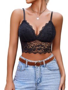 Avidlove Women's V Neck Lace Bralette Top