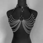 Chic Leather Cage Bra for Women’s Lingerie