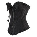 Black Lace Up Bustier Corset Top for Women