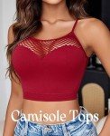 Avidlove Women's Fishnet Crop Top Bralette - Wine Red