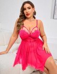 Avidlove Plus Size Mesh Lace Lingerie Top
