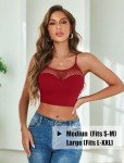 Avidlove Women's Fishnet Crop Top Bralette - Wine Red
