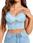 Avidlove Light Blue Lace Bralette for Women