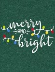 Fawniss Womens Christmas T Shirt Merry and Bright Printed Christmas Tree Graphical Shirt （Green,Medium）