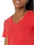 Amazon Essentials Women's Classic-Fit Short-Sleeve V-Neck T-Shirt, Pack of 2, Red/White, XX-Large