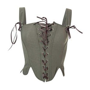 Army Green Lace-Up Corset Top for Women