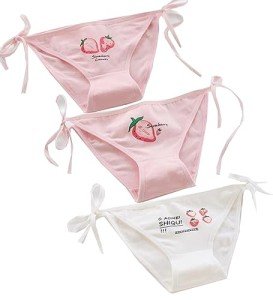 3-Pack Women's Japanese Lolita Side Tie Bikini Panties