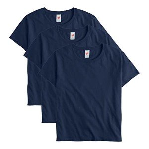 Hanes Womens Essentials Oversized T-Shirt Pack, Cotton Tee for Women, Relaxed Fit, 3-Pack, Athletic Navy, Medium