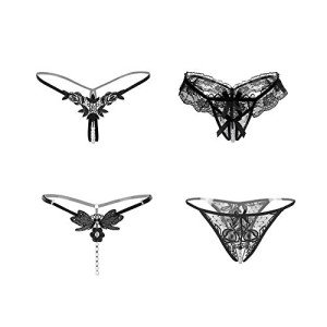 Nightaste Women's Lace Thong Underwear Set of 4