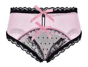 Lace Bowknot Hipster Panties in Pink