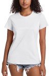 TACVASEN Women's T Shirts Cotton Tops Short Sleeve Tshirt Casual T-Shirt Casual Tshirts Shirts Summer Tees White M