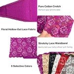 6 Pack High Waist Lace Thongs for Women