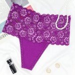 6 Pack High Waist Lace Thongs for Women