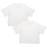 American Apparel Women's Fine Jersey Boxy T-Shirt, Style G102, 2-Pack, White (2-Pack), Small
