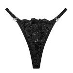 Lace Thong Underwear for Women - Black, Small