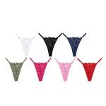 Lace Thong Underwear for Women - Black, Small