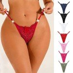 Lace Thong Underwear for Women - Black, Small