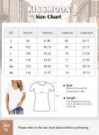 KISSMODA Womens Tops Casual Short Sleeve V Neck Curved Hem Cotton Tee Shirts Tshirts for Women White L