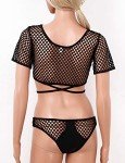 YOOJIA Women's Fishnet Lingerie Set in Black