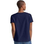 Hanes Womens Essentials Oversized T-Shirt Pack, Cotton Tee for Women, Relaxed Fit, 3-Pack, Athletic Navy, Medium