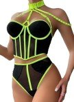 Aucute Strappy Mesh Lingerie Set for Women